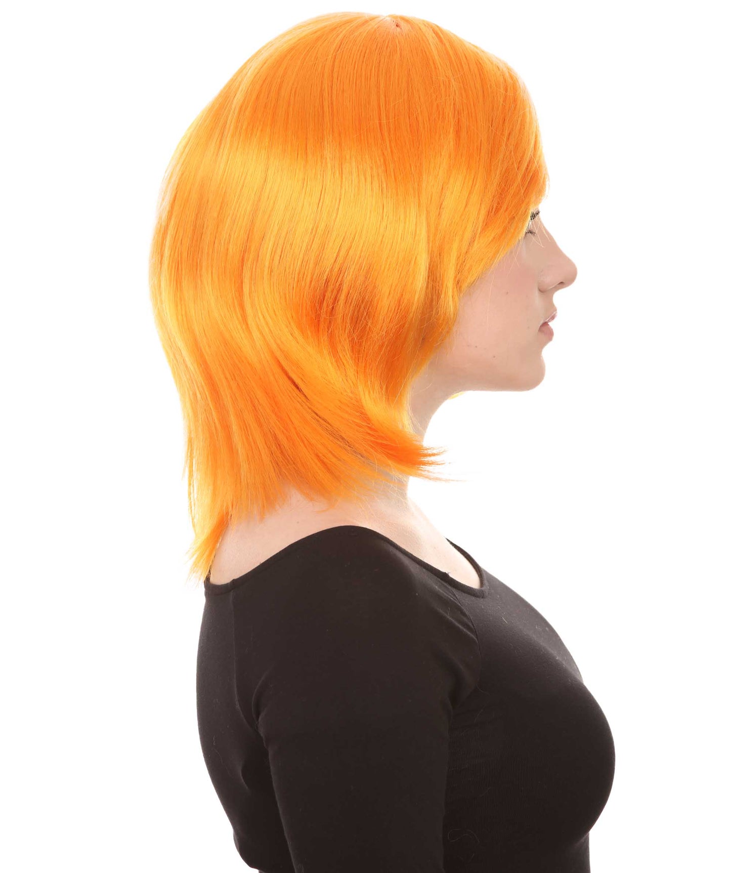 Shoulder Length Bob with Side Bangs Party Wig |  Halloween Wig | Premium Breathable Capless Cap