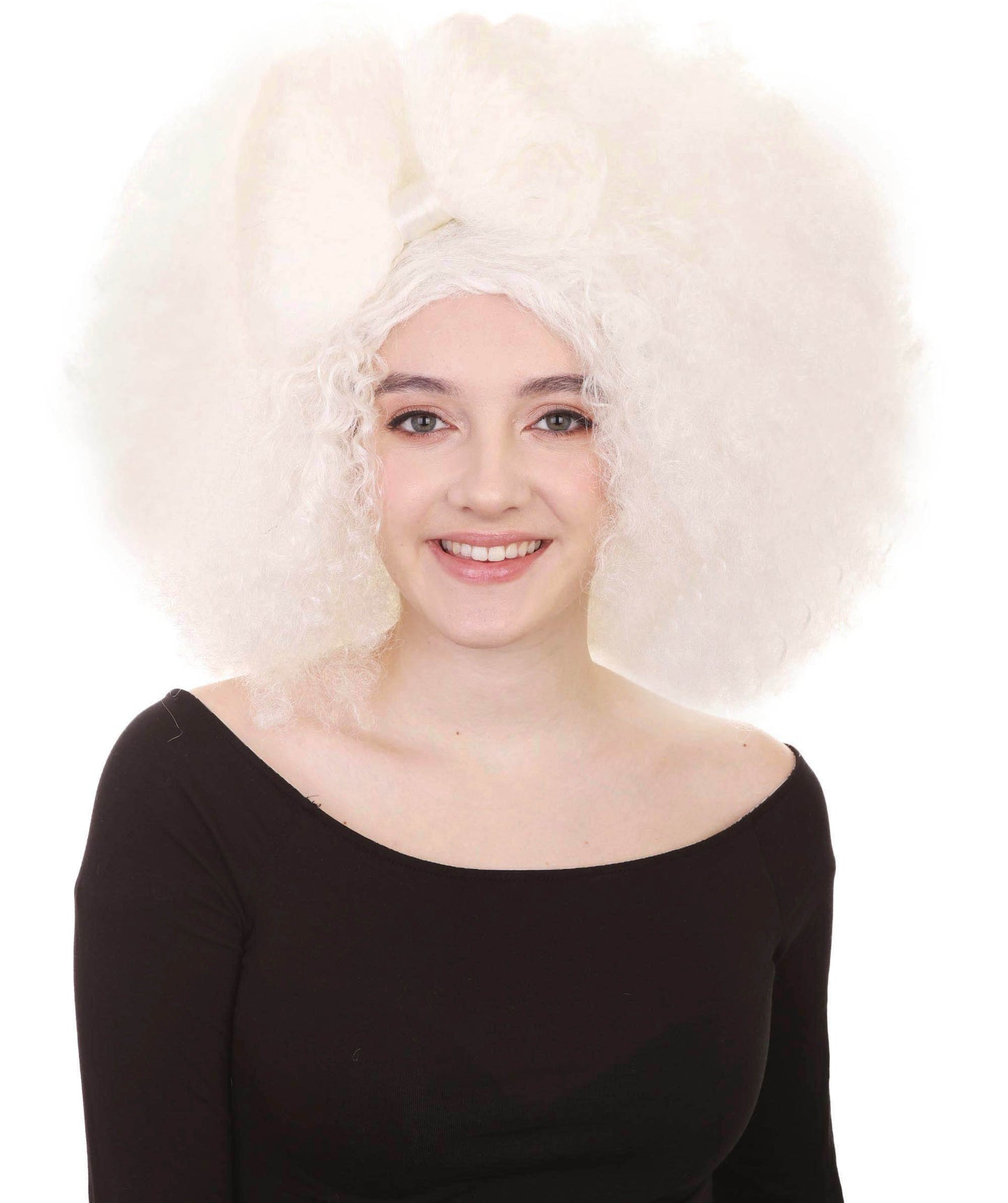 HPO Women's Jumbo Afro Small Bow Wigs Collections | Super Size Halloween Wigs | Premium Breathable Capless Cap