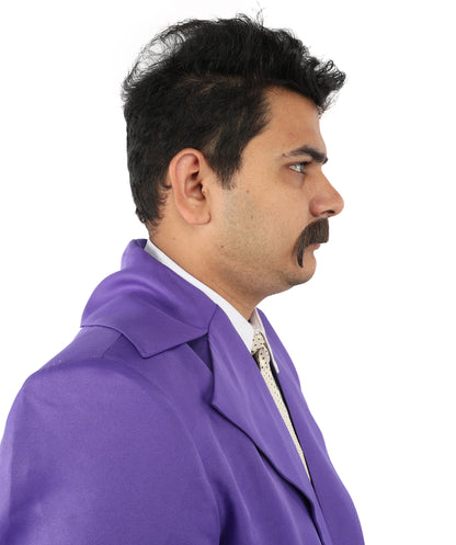 HPO  Men's Horseshoe Fake Human Hair Mustache | Facial Hair Multiple Colors Options