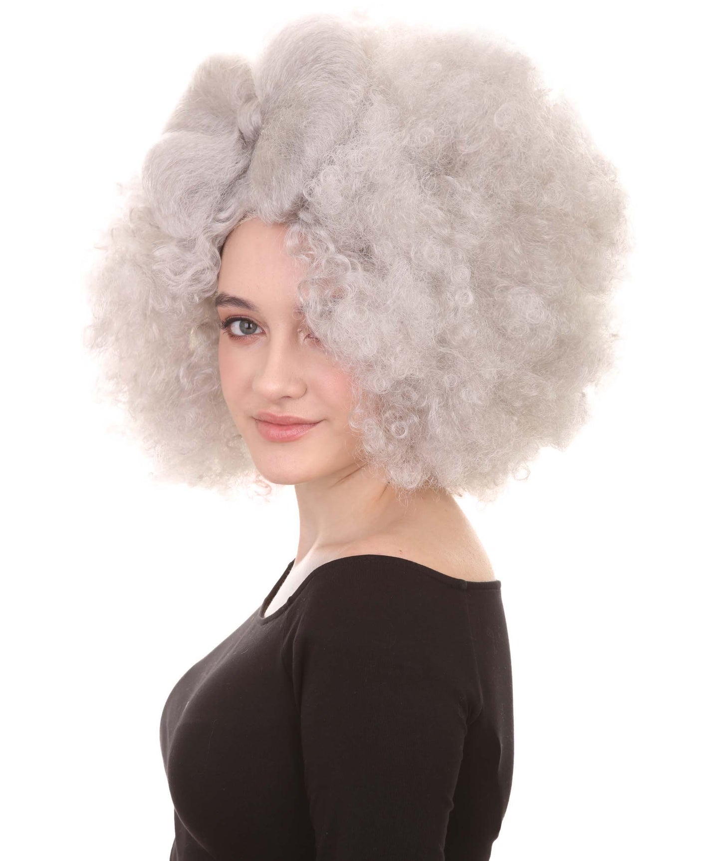 HPO Women's Jumbo Afro Small Bow Wigs Collections | Super Size Halloween Wigs | Premium Breathable Capless Cap