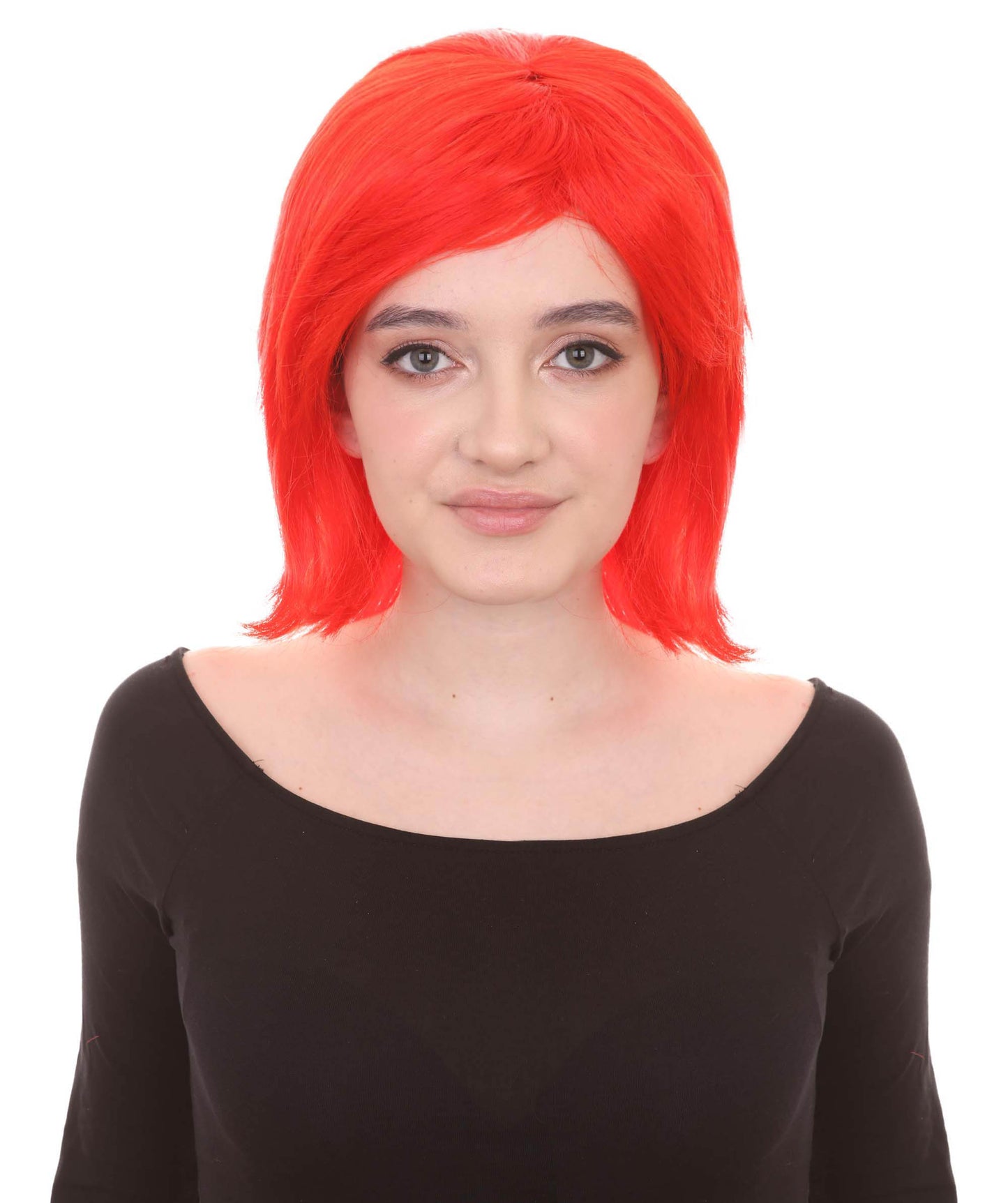 Shoulder Length Bob with Side Bangs Party Wig |  Halloween Wig | Premium Breathable Capless Cap