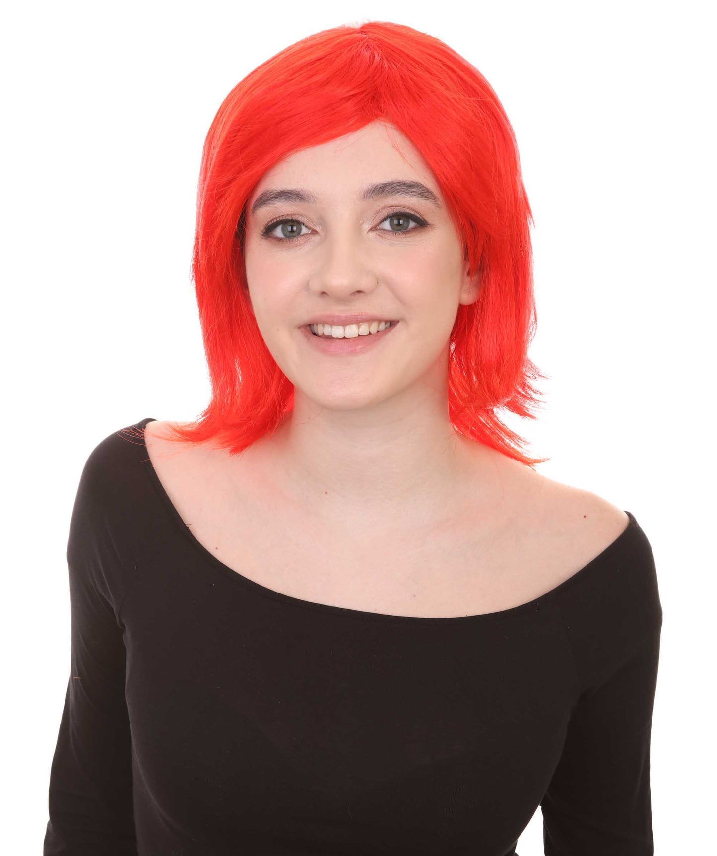 Shoulder Length Bob with Side Bangs Party Wig |  Halloween Wig | Premium Breathable Capless Cap