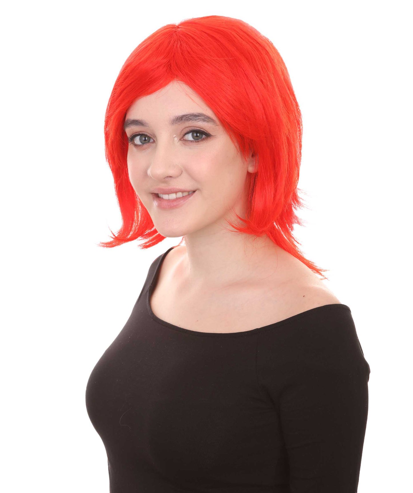Shoulder Length Bob with Side Bangs Party Wig |  Halloween Wig | Premium Breathable Capless Cap