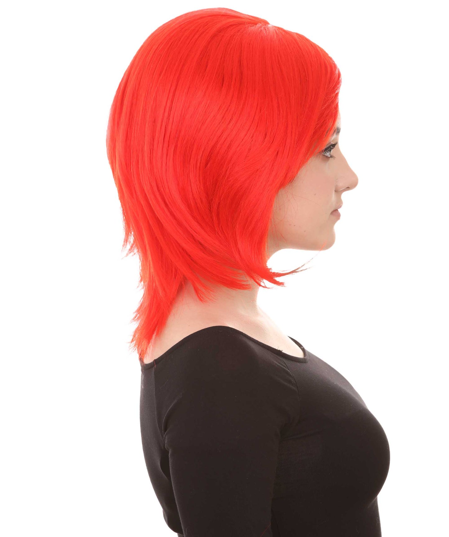 Shoulder Length Bob with Side Bangs Party Wig |  Halloween Wig | Premium Breathable Capless Cap