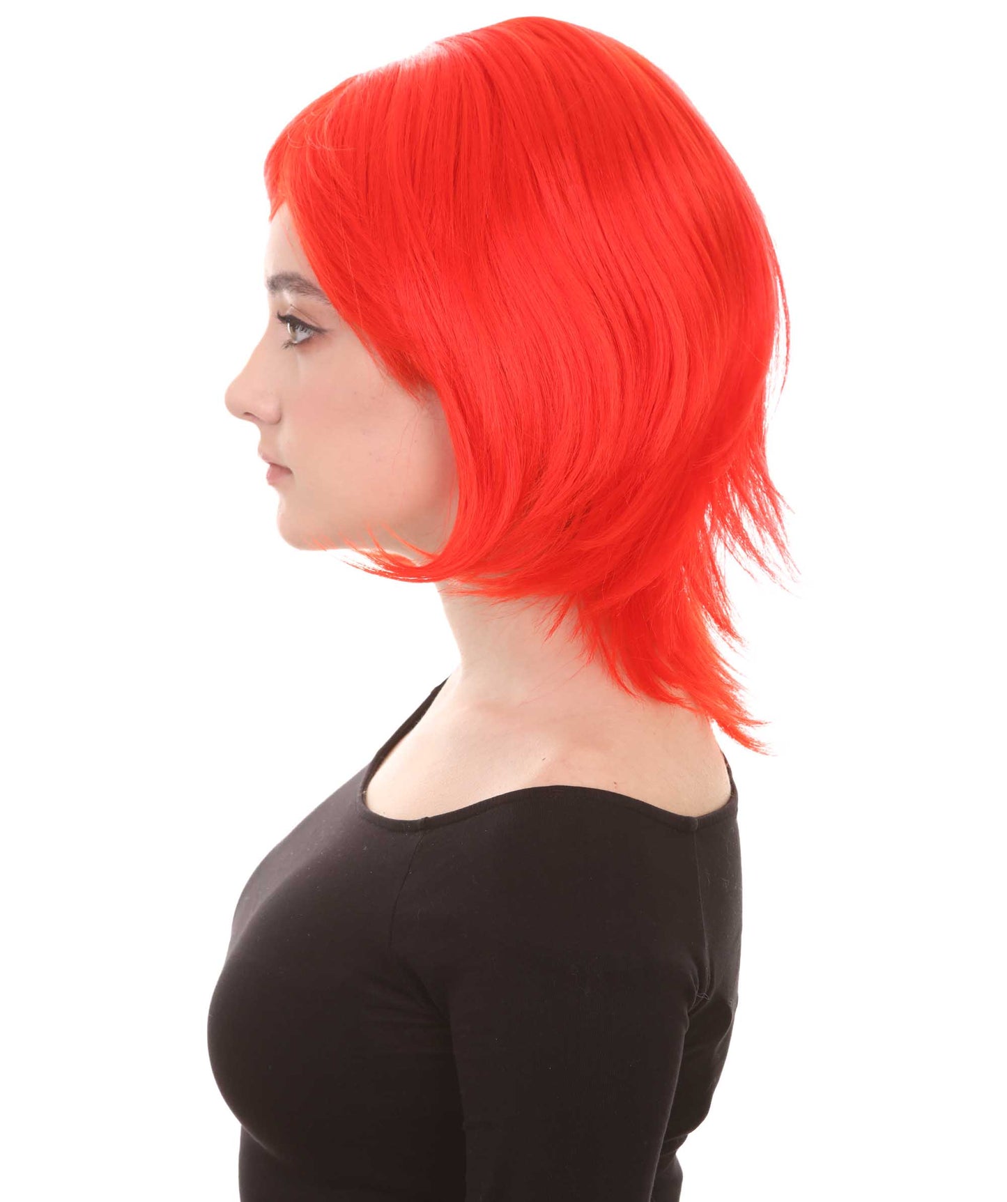 Shoulder Length Bob with Side Bangs Party Wig |  Halloween Wig | Premium Breathable Capless Cap