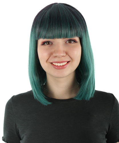 HPO Women's Shoulder Length Bob Wig Collection | Straight Halloween Wig Multiple Color Option | Premium Breathable Capless Cap