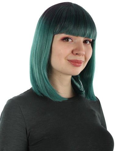 HPO Women's Shoulder Length Bob Wig Collection | Straight Halloween Wig Multiple Color Option | Premium Breathable Capless Cap