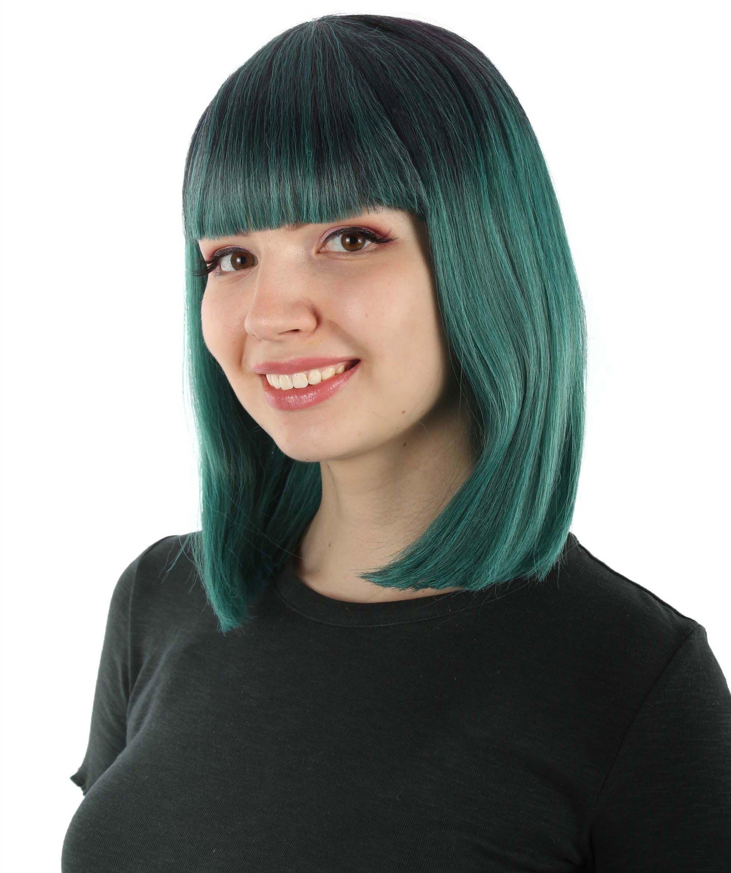 HPO Women's Shoulder Length Bob Wig Collection | Straight Halloween Wig Multiple Color Option | Premium Breathable Capless Cap