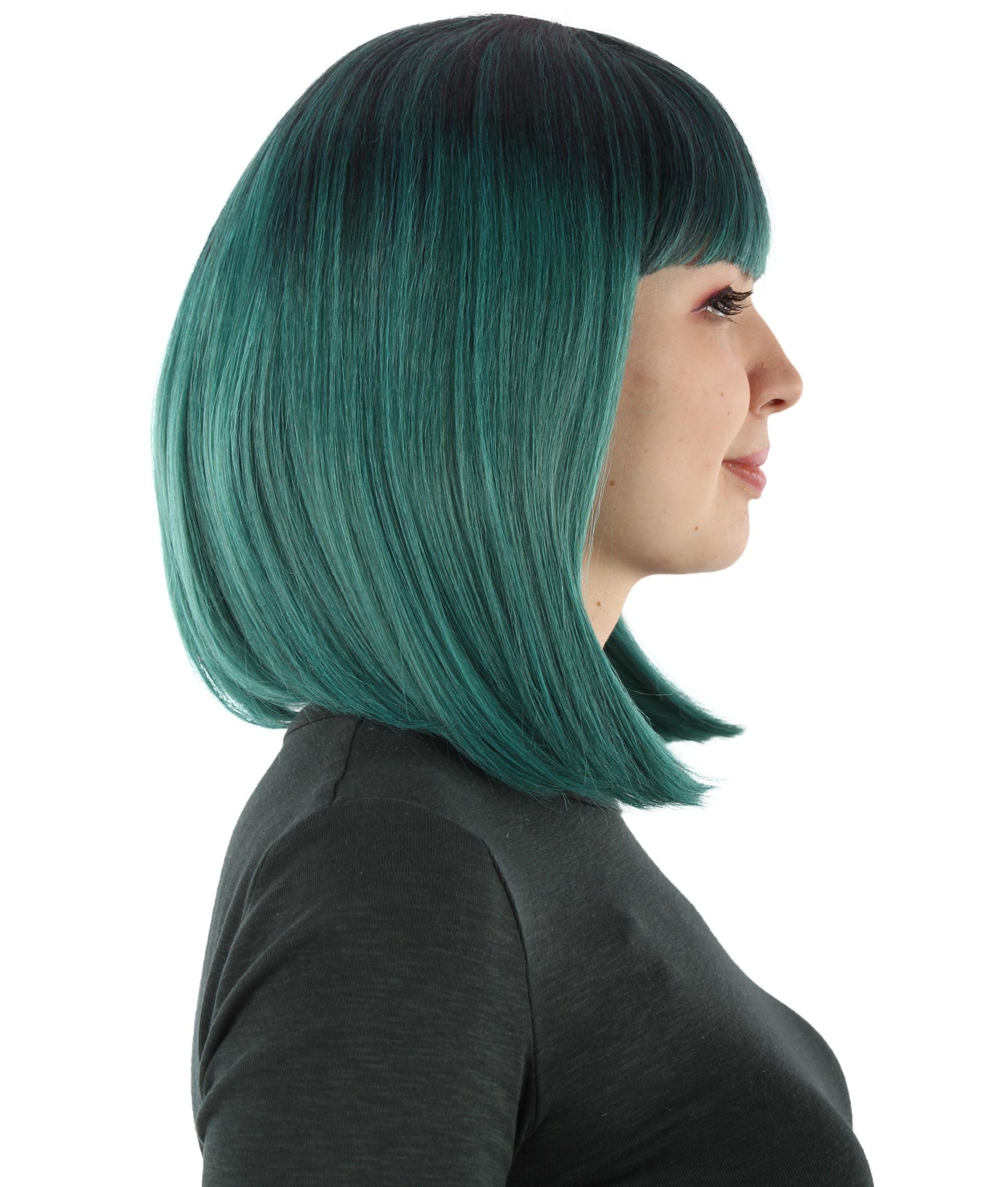 HPO Women's Shoulder Length Bob Wig Collection | Straight Halloween Wig Multiple Color Option | Premium Breathable Capless Cap