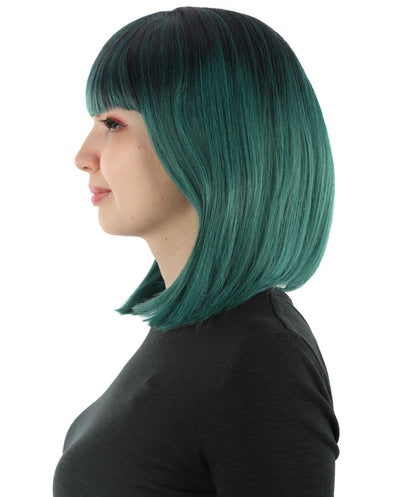 HPO Women's Shoulder Length Bob Wig Collection | Straight Halloween Wig Multiple Color Option | Premium Breathable Capless Cap