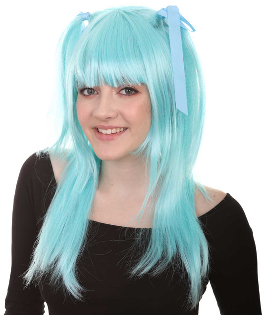 Game Womens Wig | Light Blue Halloween Wig | Premium Breathable Capless Cap