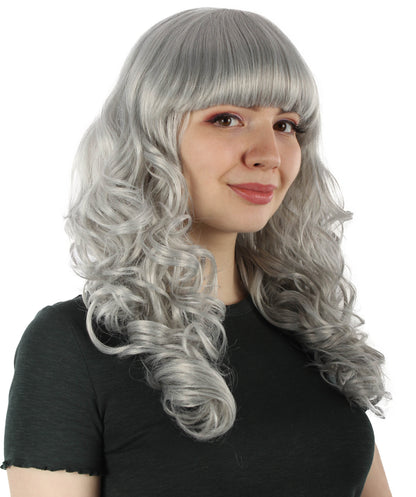 HPO Women's Wig for Fancy Anti-Hero Girl | Long Curly Party Ready Fancy Halloween Wigs | Premium Breathable Capless Cap