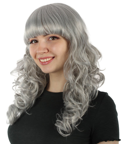 HPO Women's Wig for Fancy Anti-Hero Girl | Long Curly Party Ready Fancy Halloween Wigs | Premium Breathable Capless Cap