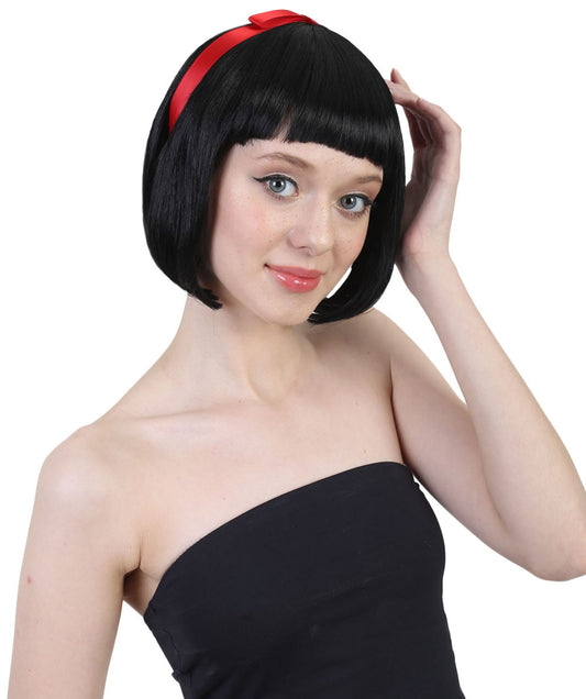 Dark black Black Character Halloween Wig