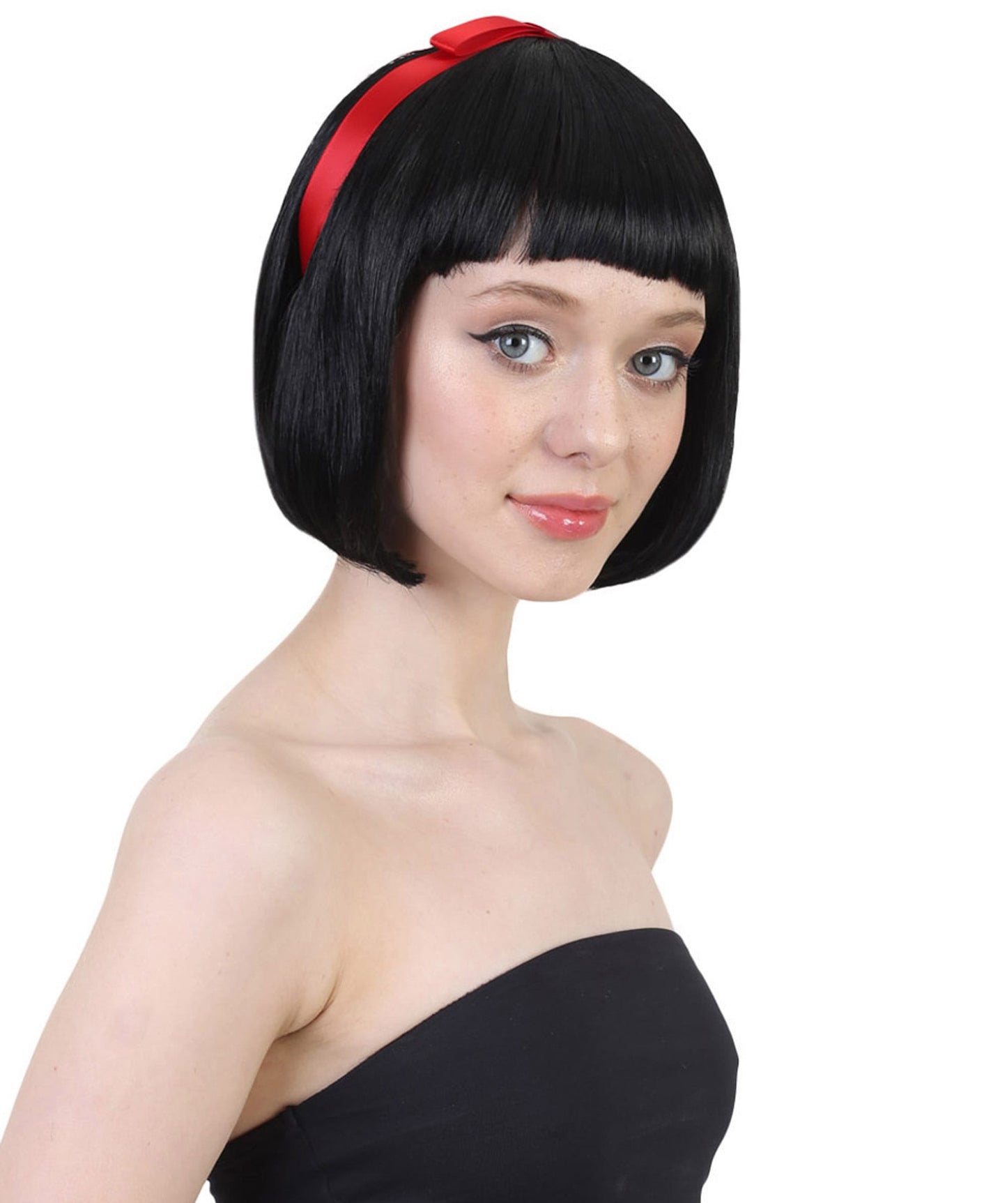 Princess Snow Wig | Black Character Halloween Wig | Premium Breathable Capless Cap