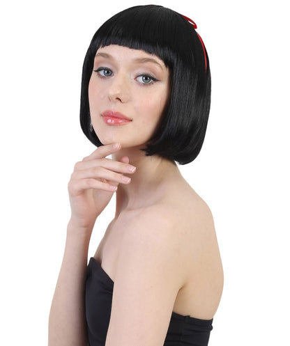 Princess Snow Wig | Black Character Halloween Wig | Premium Breathable Capless Cap