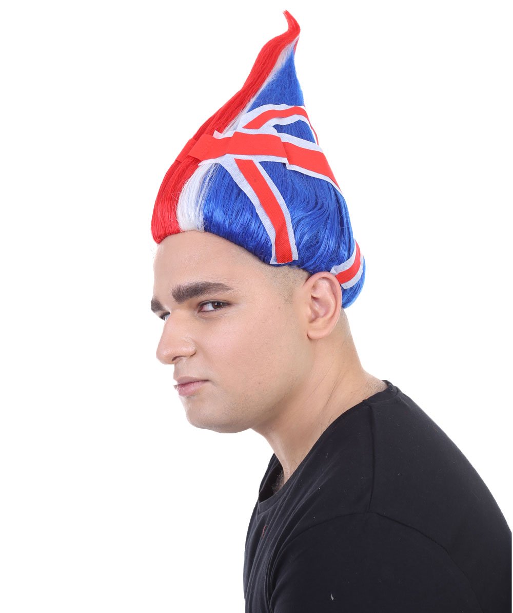 Unisex Flag Troll Wigs Collections | 16 Countries Wig | Sports Wigs | Premium Breathable Capless Cap