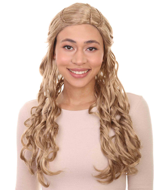 HPO Womens Renaissance Wig | Long Blond Braided Wig | Premium Breathable Capless Cap