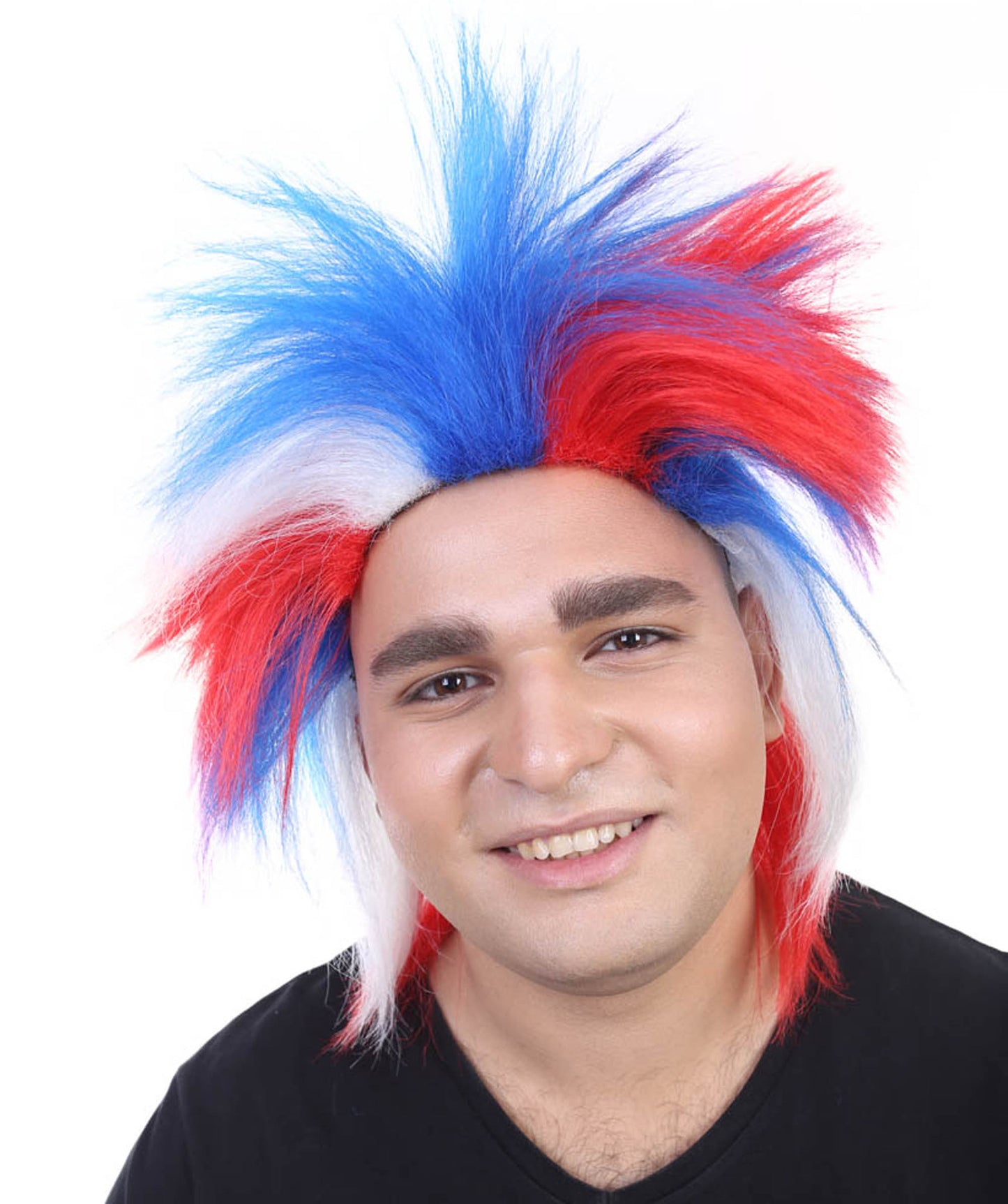 HPO Mens Patriotic Crazy Wig, Celebrity Wig , Premium Breathable Capless Cap