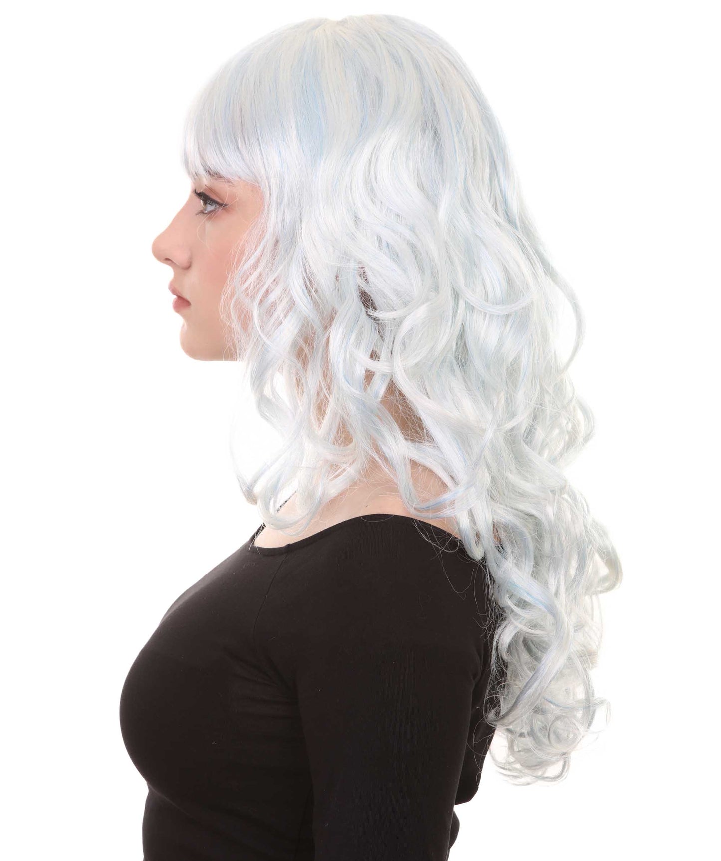 HPO Women's Wig for Fancy Anti-Hero Girl | Long Curly Party Ready Fancy Halloween Wigs | Premium Breathable Capless Cap