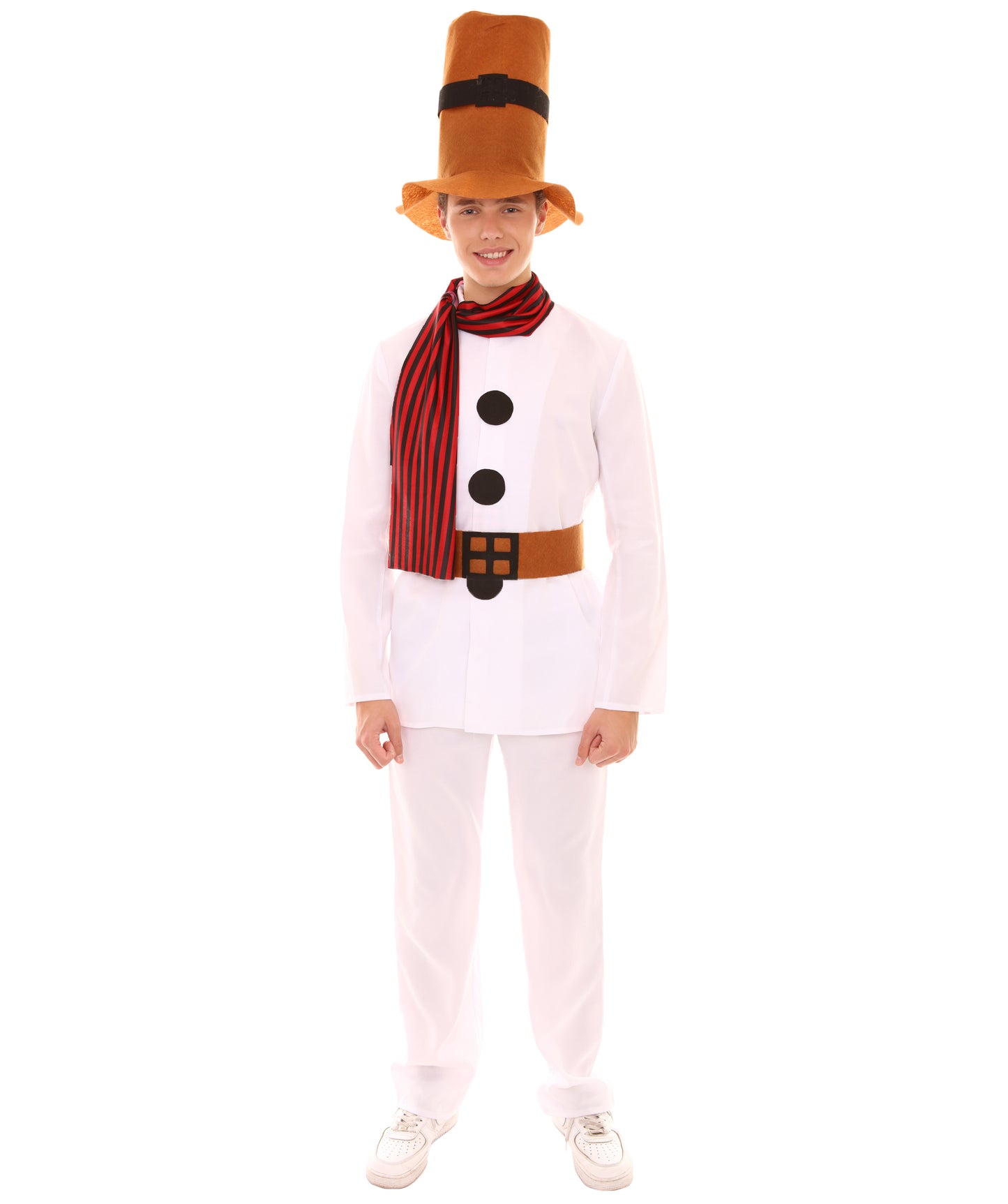 Men's Mr Snowman Costume | White Halloween Costumes | Flame-Retardant Synthetic Fabric