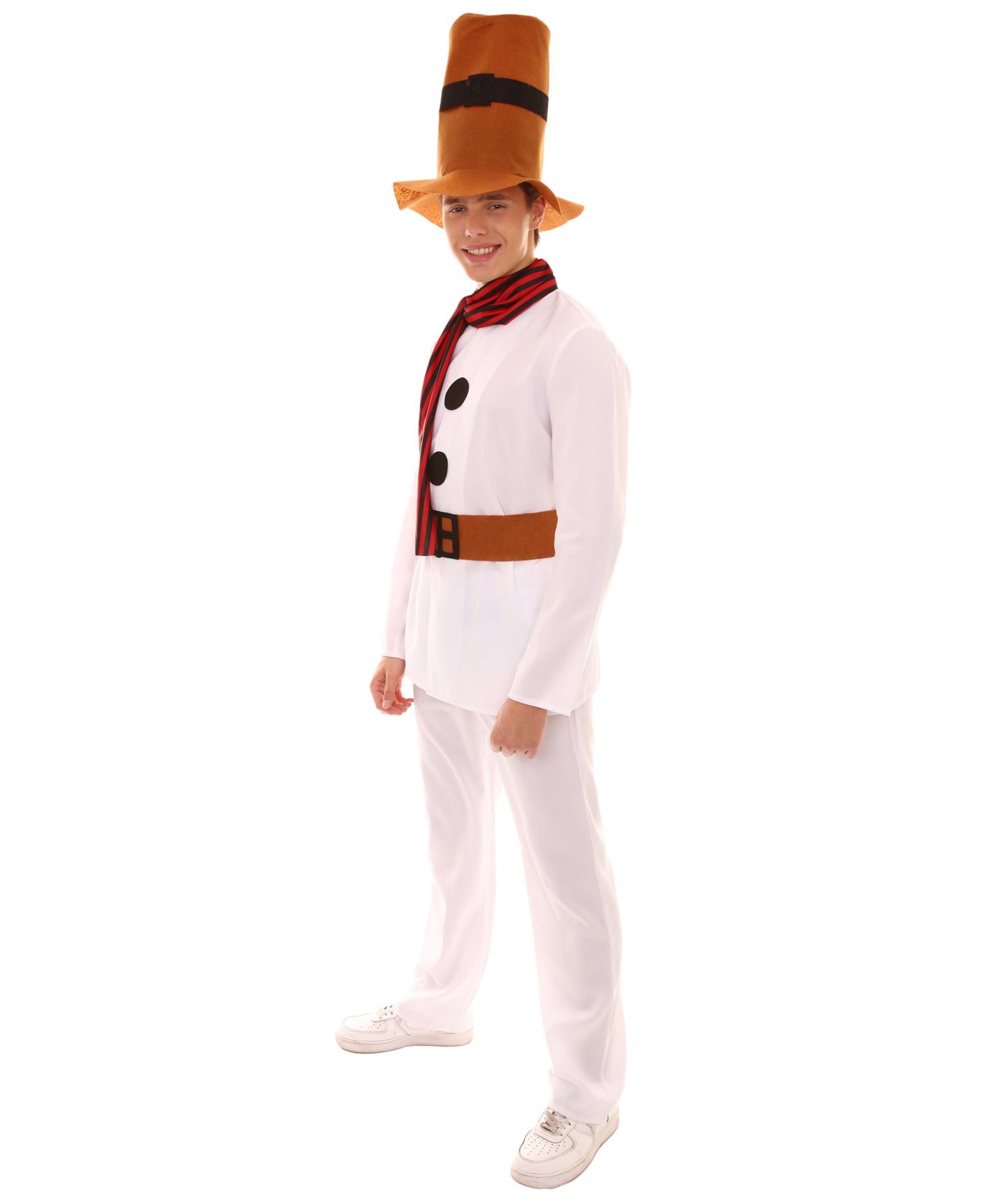 Men's Mr Snowman Costume | White Halloween Costumes | Flame-Retardant Synthetic Fabric