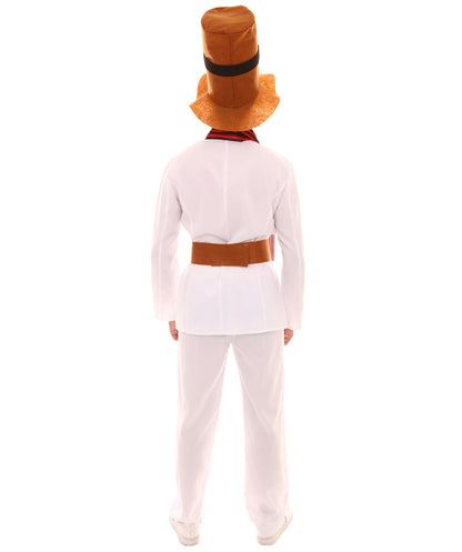 Men's Mr Snowman Costume | White Halloween Costumes | Flame-Retardant Synthetic Fabric