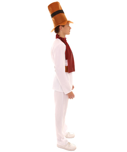 Men's Mr Snowman Costume | White Halloween Costumes | Flame-Retardant Synthetic Fabric