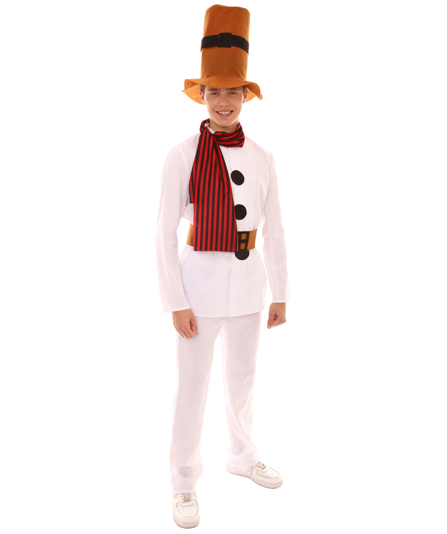 Men's Mr Snowman Costume | White Halloween Costumes | Flame-Retardant Synthetic Fabric