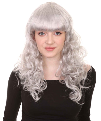 HPO Women's Wig for Fancy Anti-Hero Girl | Long Curly Party Ready Fancy Halloween Wigs | Premium Breathable Capless Cap