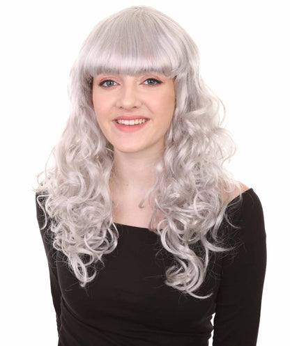 HPO Women's Wig for Fancy Anti-Hero Girl | Long Curly Party Ready Fancy Halloween Wigs | Premium Breathable Capless Cap