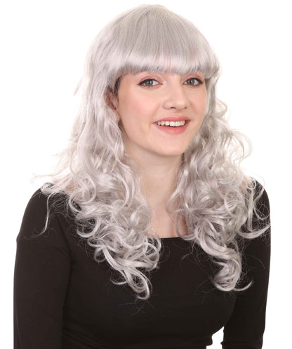 HPO Women's Wig for Fancy Anti-Hero Girl | Long Curly Party Ready Fancy Halloween Wigs | Premium Breathable Capless Cap