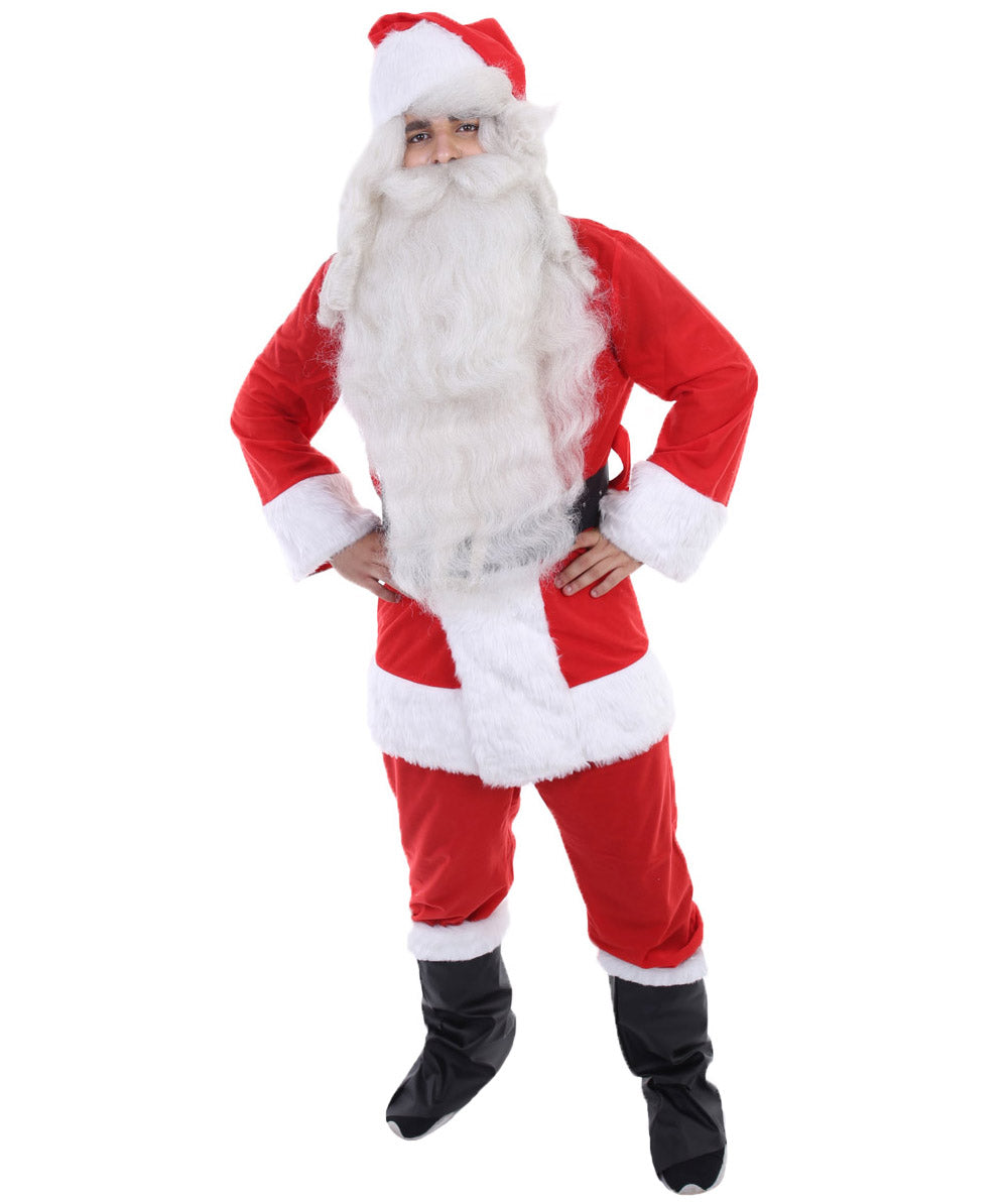 Xmas Party Super Santa Claus Christmas Bundle| Wig and Beard Sets | Premium Breathable Capless Cap