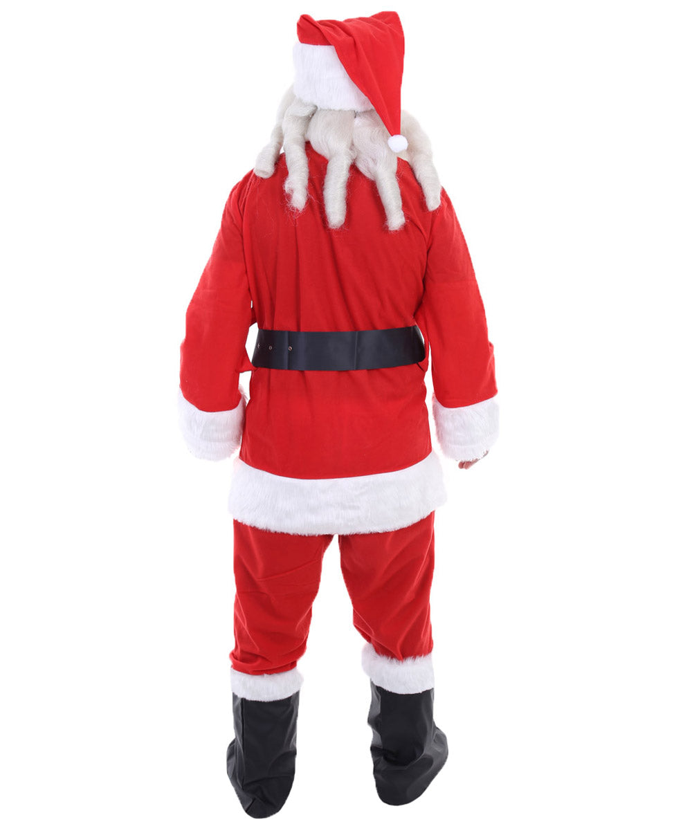 Xmas Party Super Santa Claus Christmas Bundle| Wig and Beard Sets | Premium Breathable Capless Cap