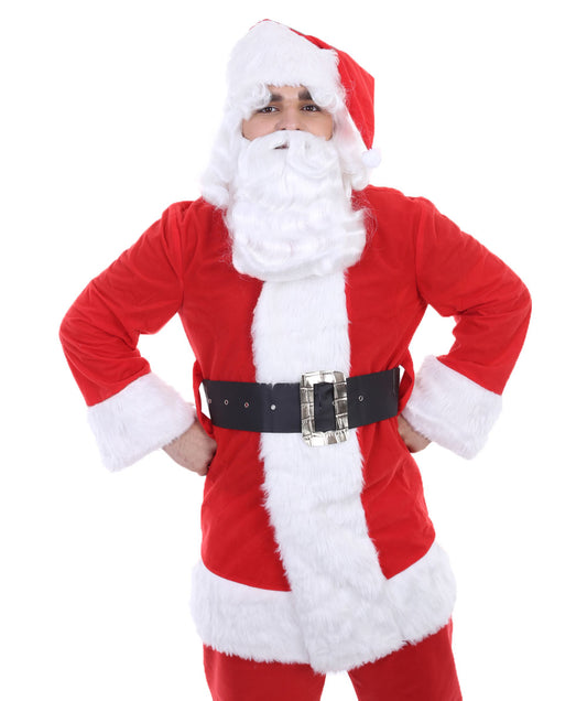 Fancy Santa Claus Wig and Beard Set | White Christmas Wig | Premium Breathable Capless Cap