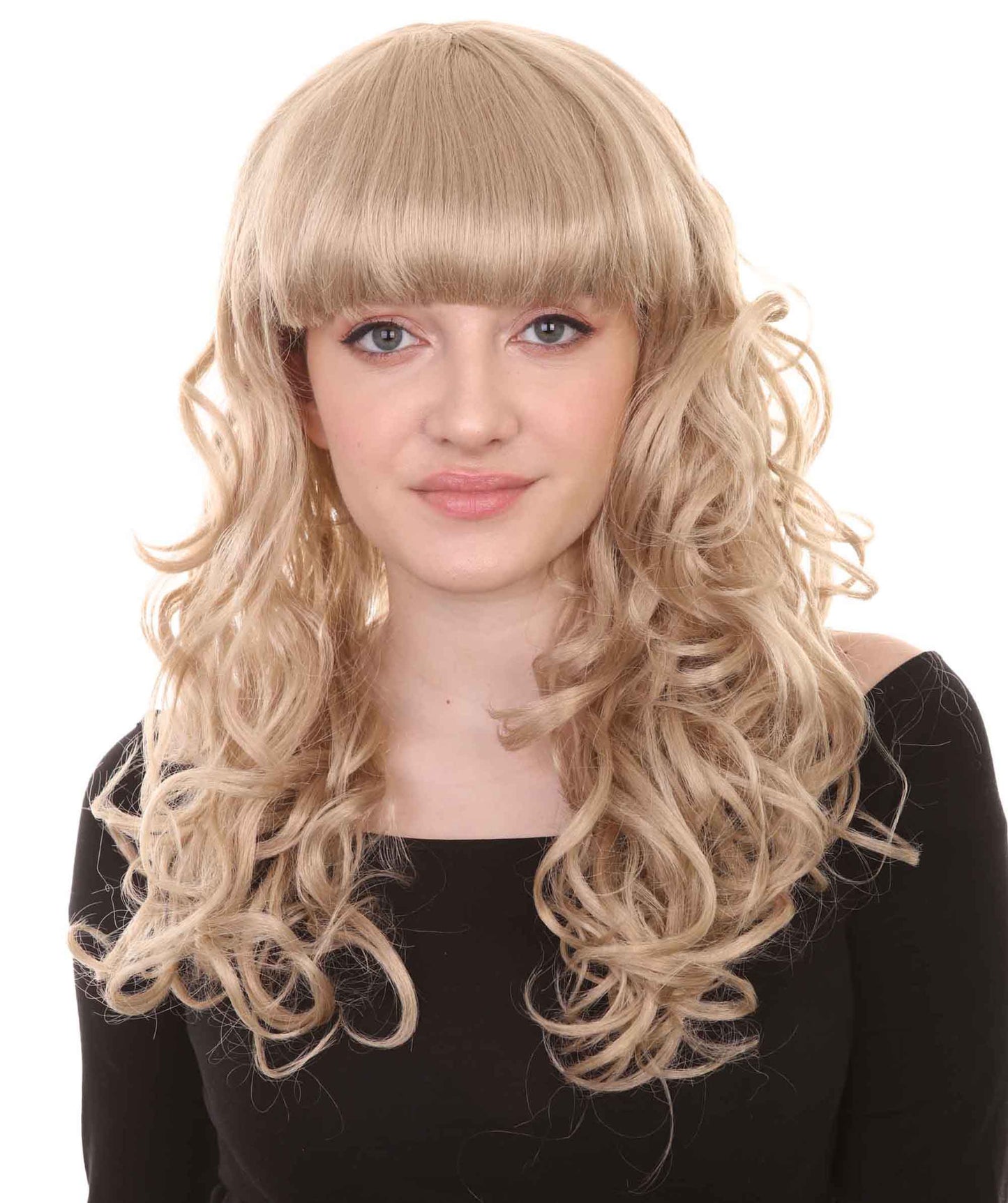 HPO Women's Wig for Fancy Anti-Hero Girl | Long Curly Party Ready Fancy Halloween Wigs | Premium Breathable Capless Cap