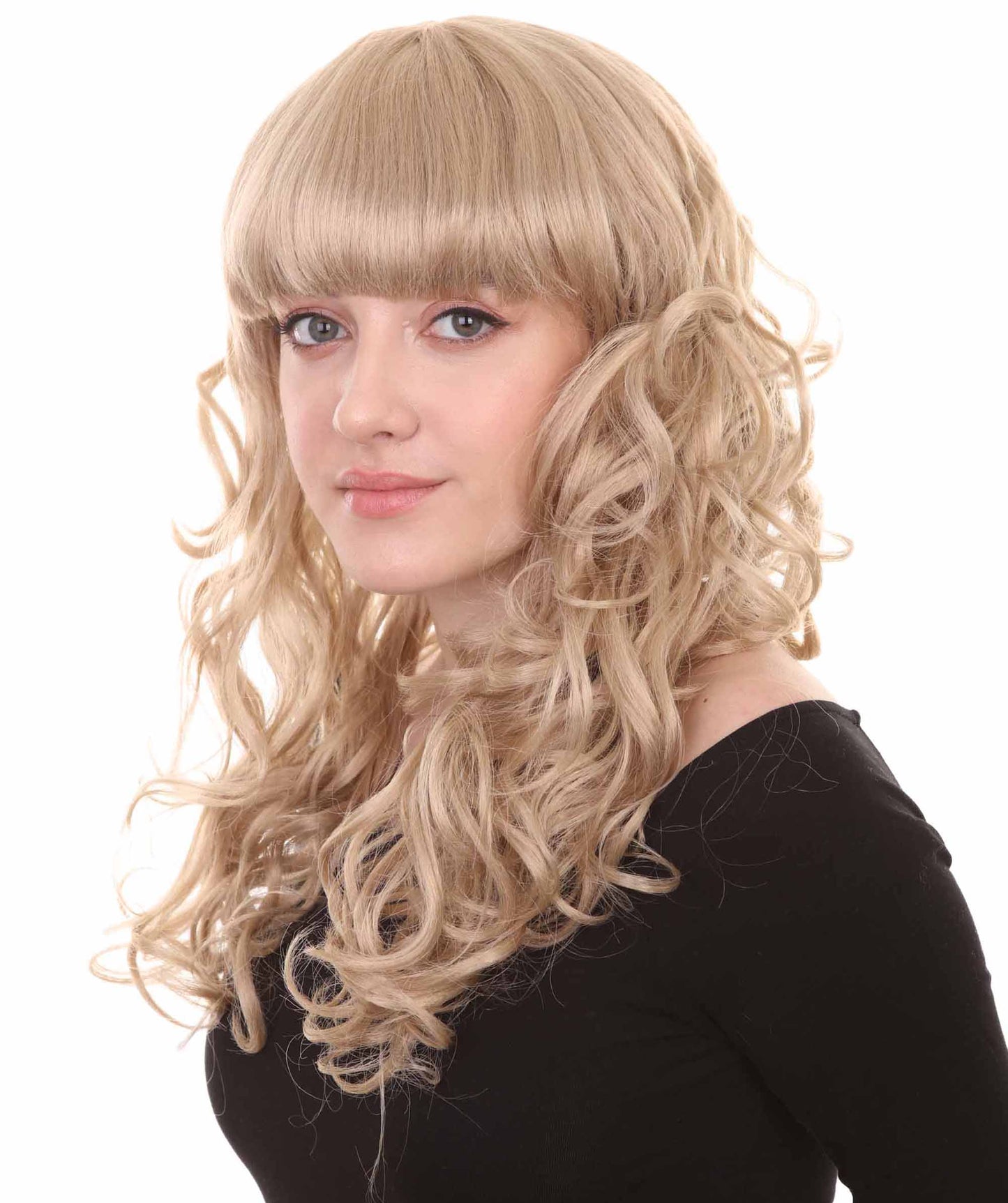 HPO Women's Wig for Fancy Anti-Hero Girl | Long Curly Party Ready Fancy Halloween Wigs | Premium Breathable Capless Cap