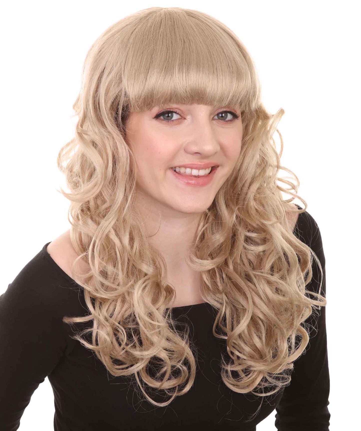 HPO Women's Wig for Fancy Anti-Hero Girl | Long Curly Party Ready Fancy Halloween Wigs | Premium Breathable Capless Cap