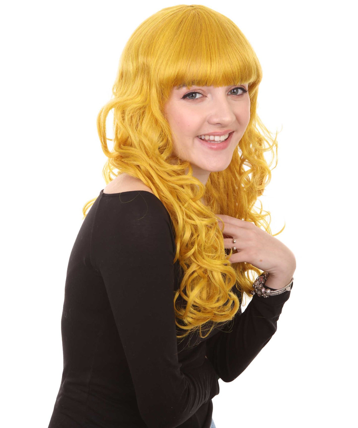 HPO Women's Wig for Fancy Anti-Hero Girl | Long Curly Party Ready Fancy Halloween Wigs | Premium Breathable Capless Cap