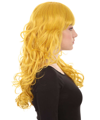 HPO Women's Wig for Fancy Anti-Hero Girl | Long Curly Party Ready Fancy Halloween Wigs | Premium Breathable Capless Cap