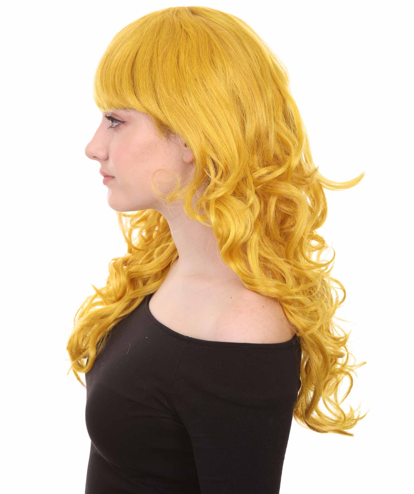 HPO Women's Wig for Fancy Anti-Hero Girl | Long Curly Party Ready Fancy Halloween Wigs | Premium Breathable Capless Cap