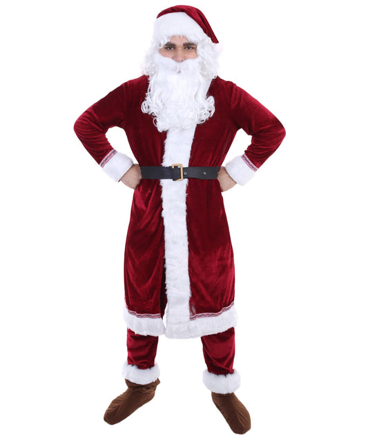 Men's Deluxe Classic Santa Claus Suit Costume | Multi Christmas |  Flame Retardant Synthetic Fabric