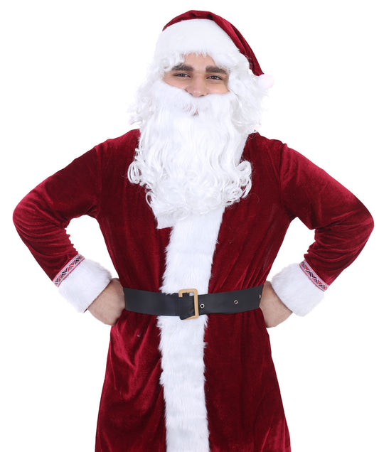 Father Christmas Wig and Beard Set | Premium Breathable Capless Cap