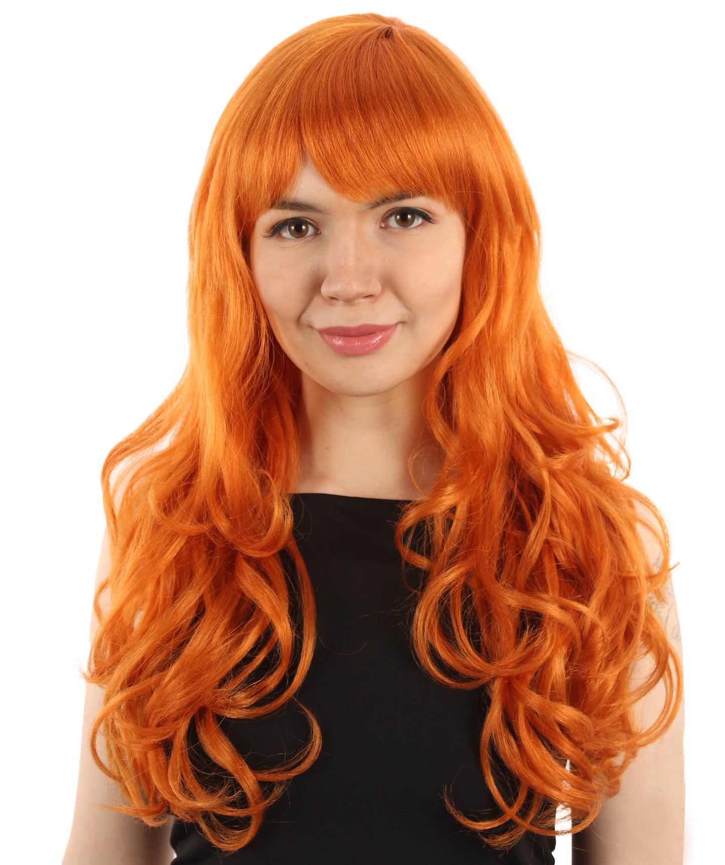 Women’s Japanese Anime Series Thief & Pickpocketed female Character Long Wavy Orange Wig | Best for Halloween | Flame-retardant Synthetic Fiber