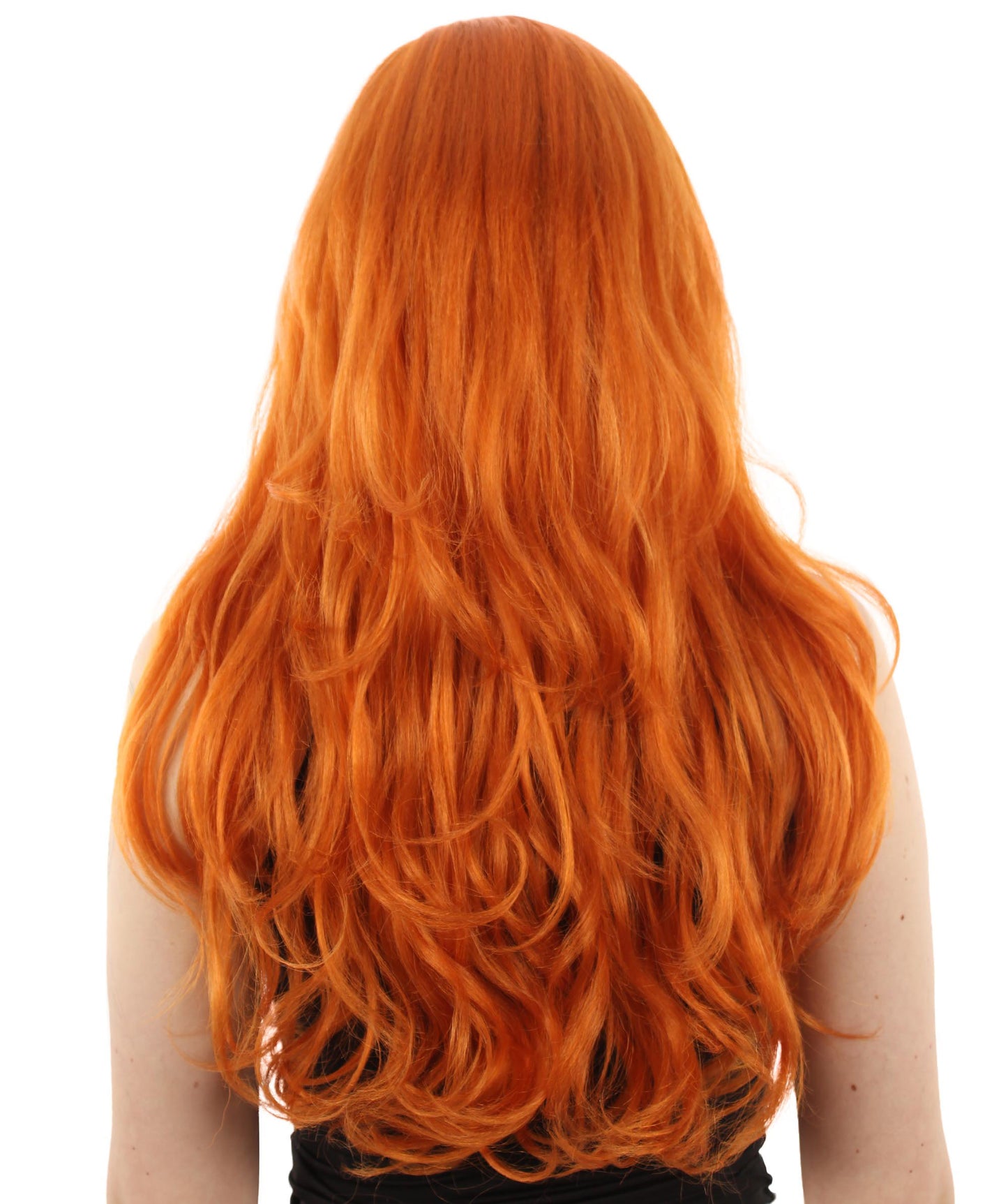 Women’s Japanese Anime Series Thief & Pickpocketed female Character Long Wavy Orange Wig | Best for Halloween | Flame-retardant Synthetic Fiber