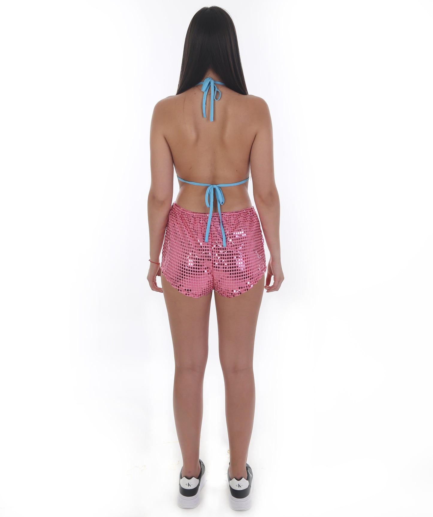 HPO Festival Femme Perfectly Pink Sequin Bralette & Matching Shorts Set