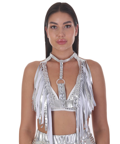HPO Festival Femme Silver Cowgirl Harness and Shorts