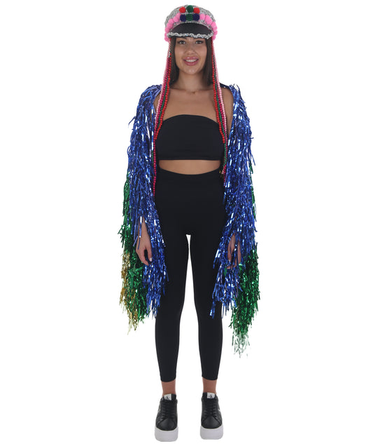 HPO Pryzm Cap'n Shine Military Themed Tinsel Costume Bundle - Includes Cape and Hat