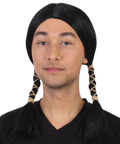 Men's Native American Wig | Halloween Wig | Premium Breathable Capless Cap