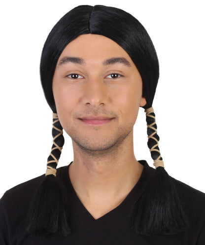 Men's Native American Wig | Halloween Wig | Premium Breathable Capless Cap